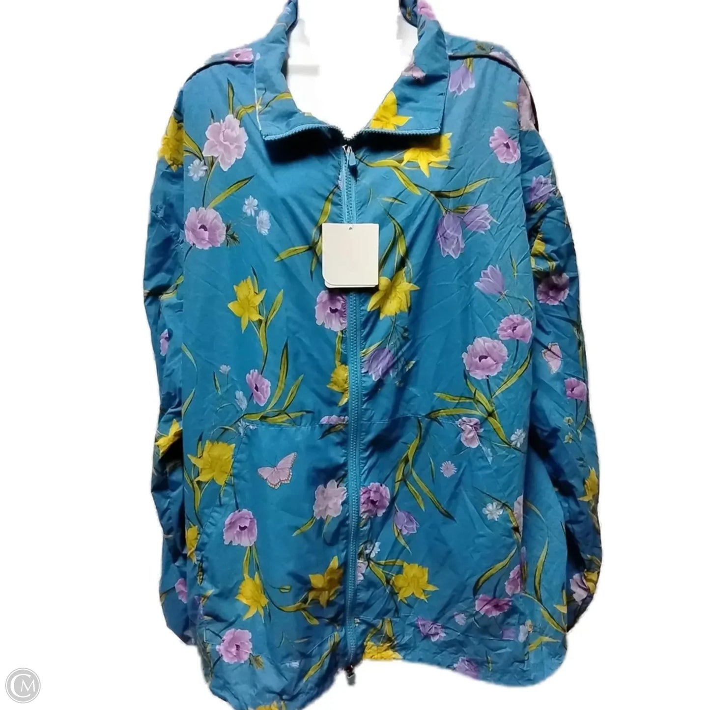 Jacket Windbreaker By Fabletics In Floral Print, Size: 3x
