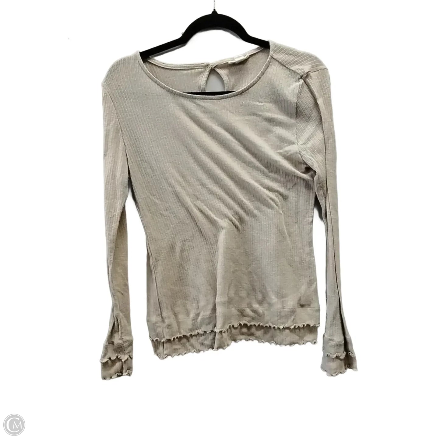 Top Long Sleeve By Ana In Beige, Size: L