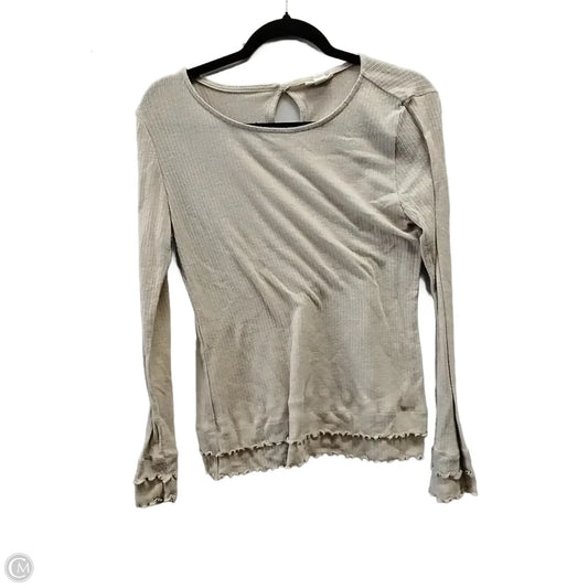 Top Long Sleeve By Ana In Beige, Size: L
