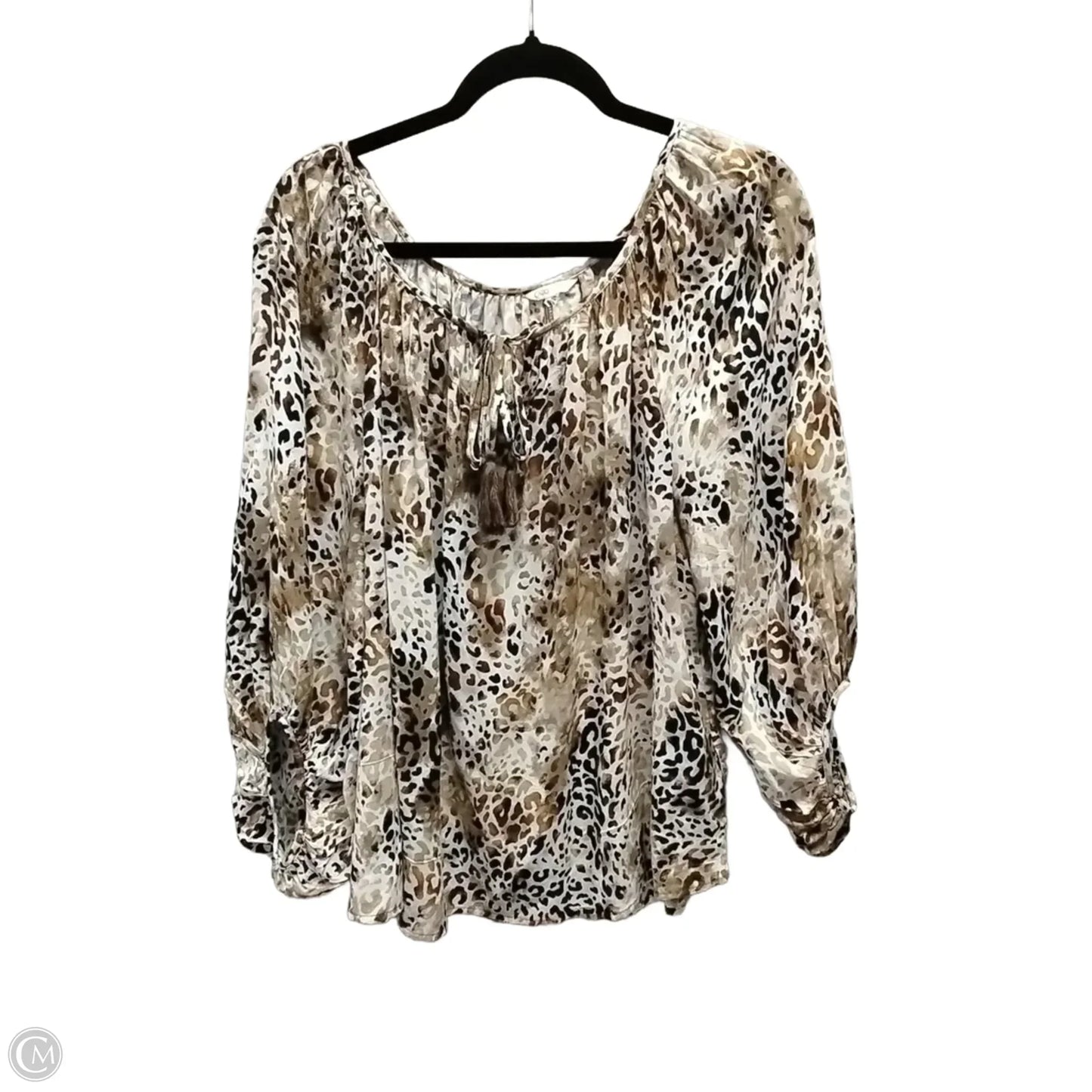Top Long Sleeve By Cato In Animal Print, Size: Xl