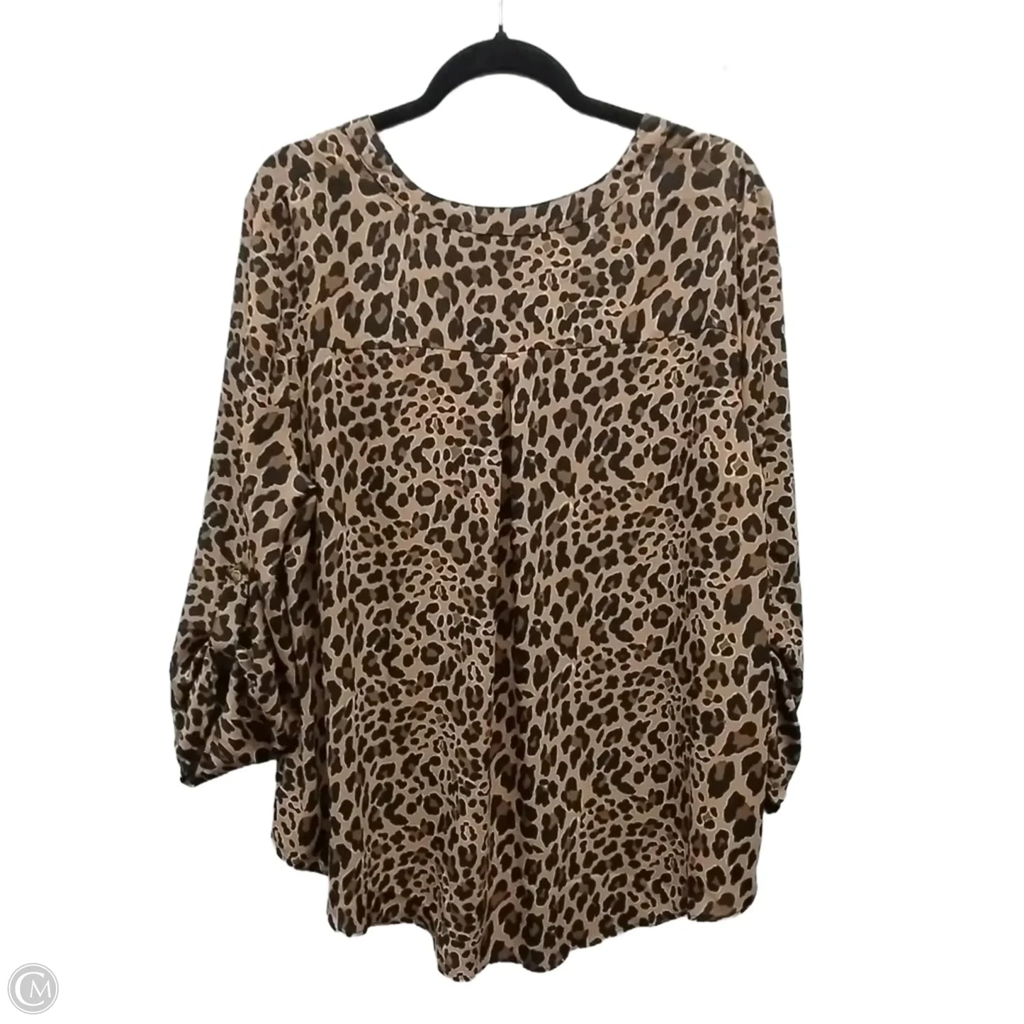 Top Long Sleeve By Cato In Animal Print, Size: Xl