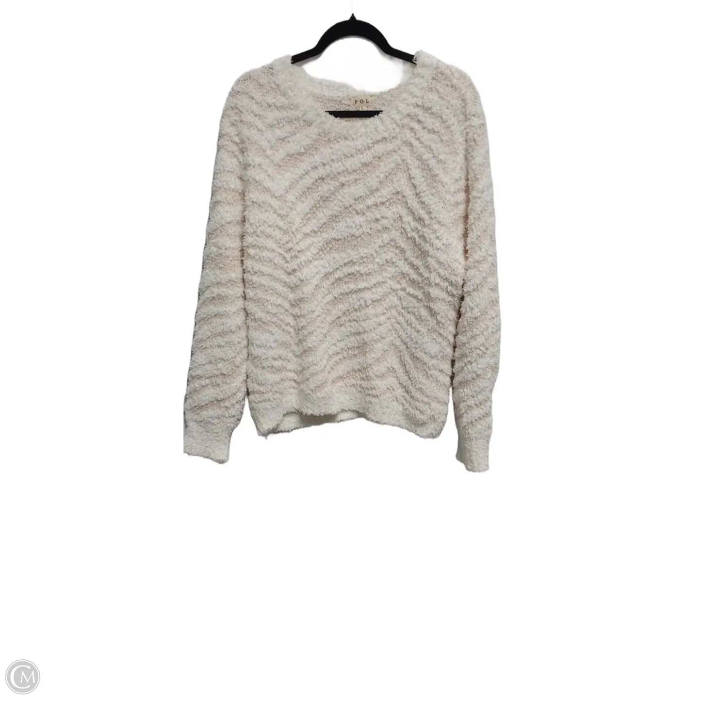 Sweater By Pol In Pink & White, Size: L