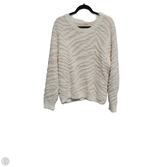 Sweater By Pol In Pink & White, Size: L
