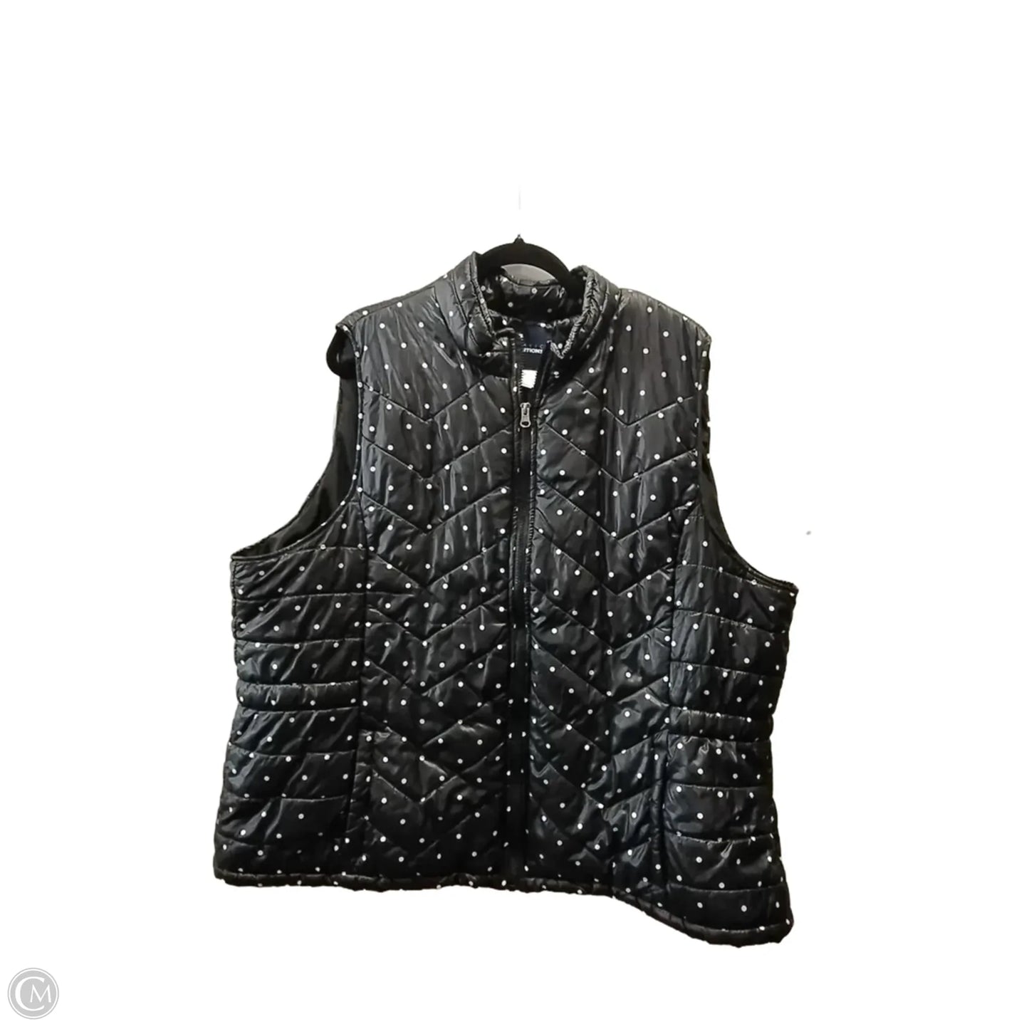 Vest Puffer & Quilted By Basic Editions In Polkadot Pattern, Size: 3x