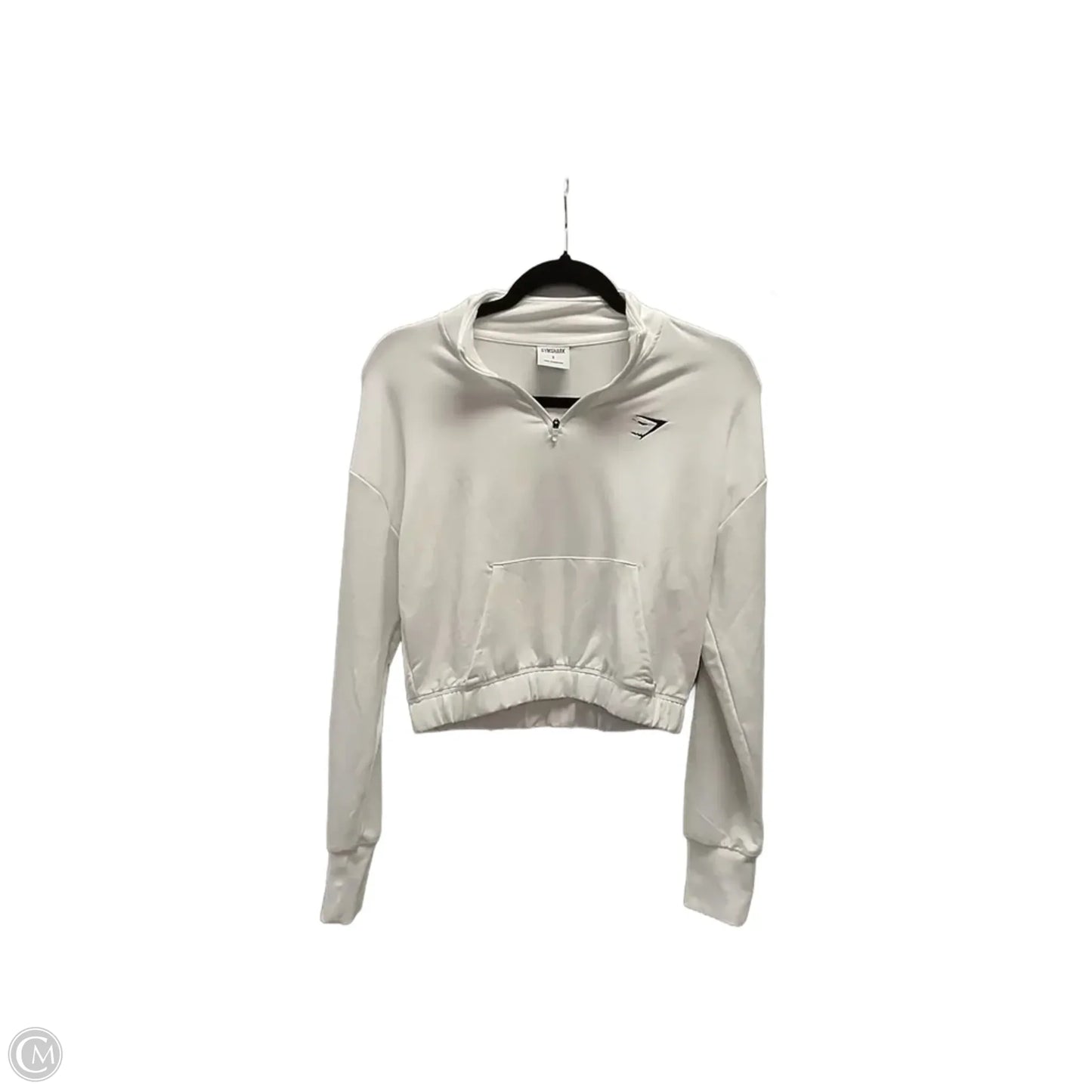 Athletic Top Long Sleeve Collar By Gym Shark In White, Size: S