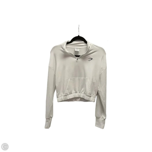 Athletic Top Long Sleeve Collar By Gym Shark In White, Size: S