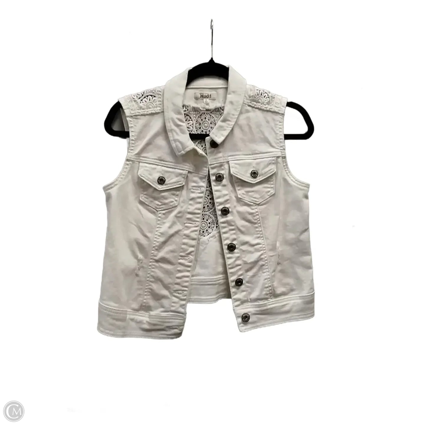 Vest Other By Mudd In White Denim, Size: S