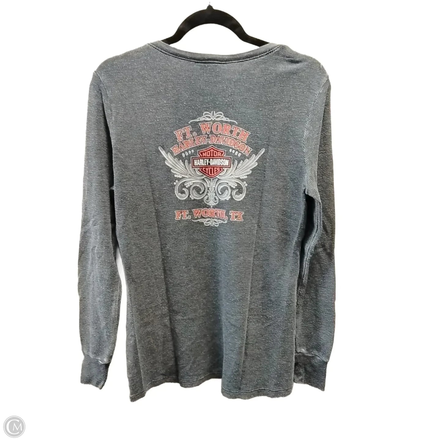 Top Long Sleeve By Harley Davidson In Grey, Size: M