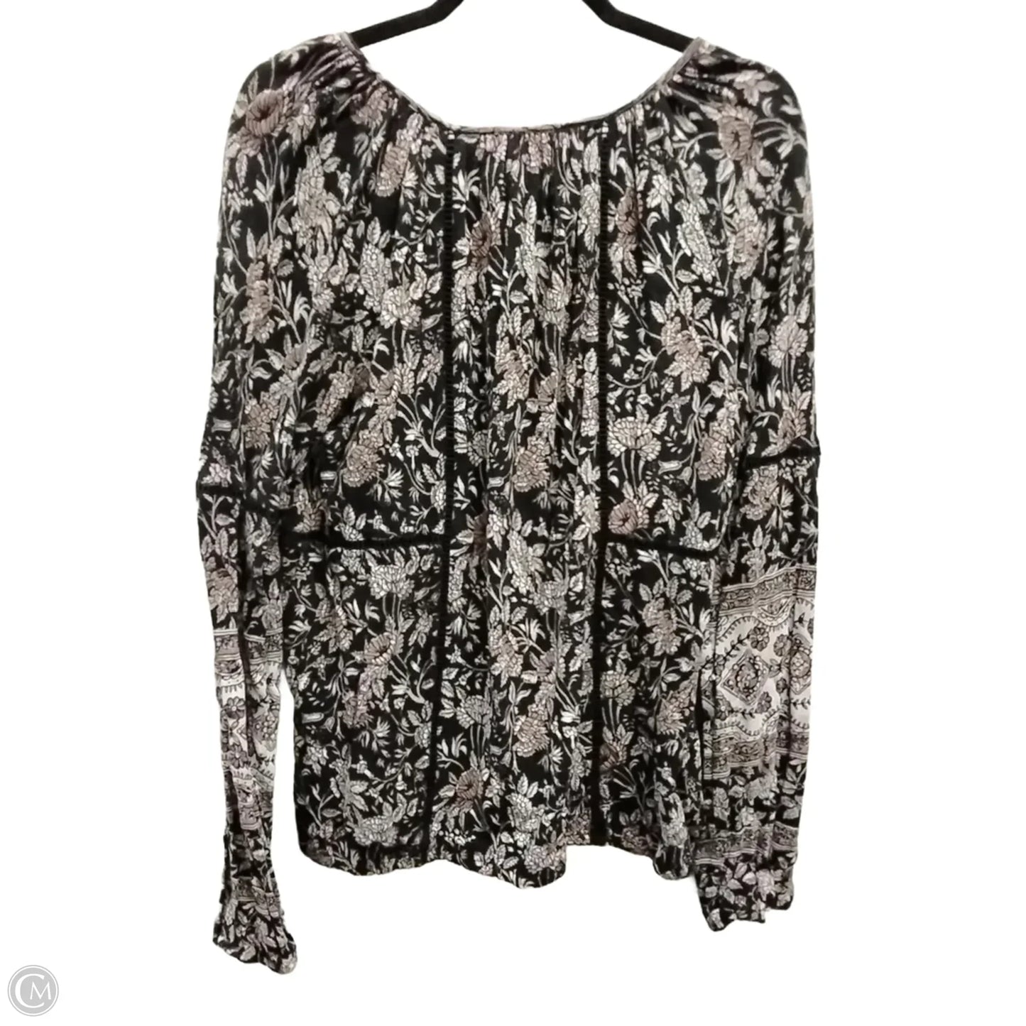 Blouse Long Sleeve By Lucky Brand In Floral Print, Size: L