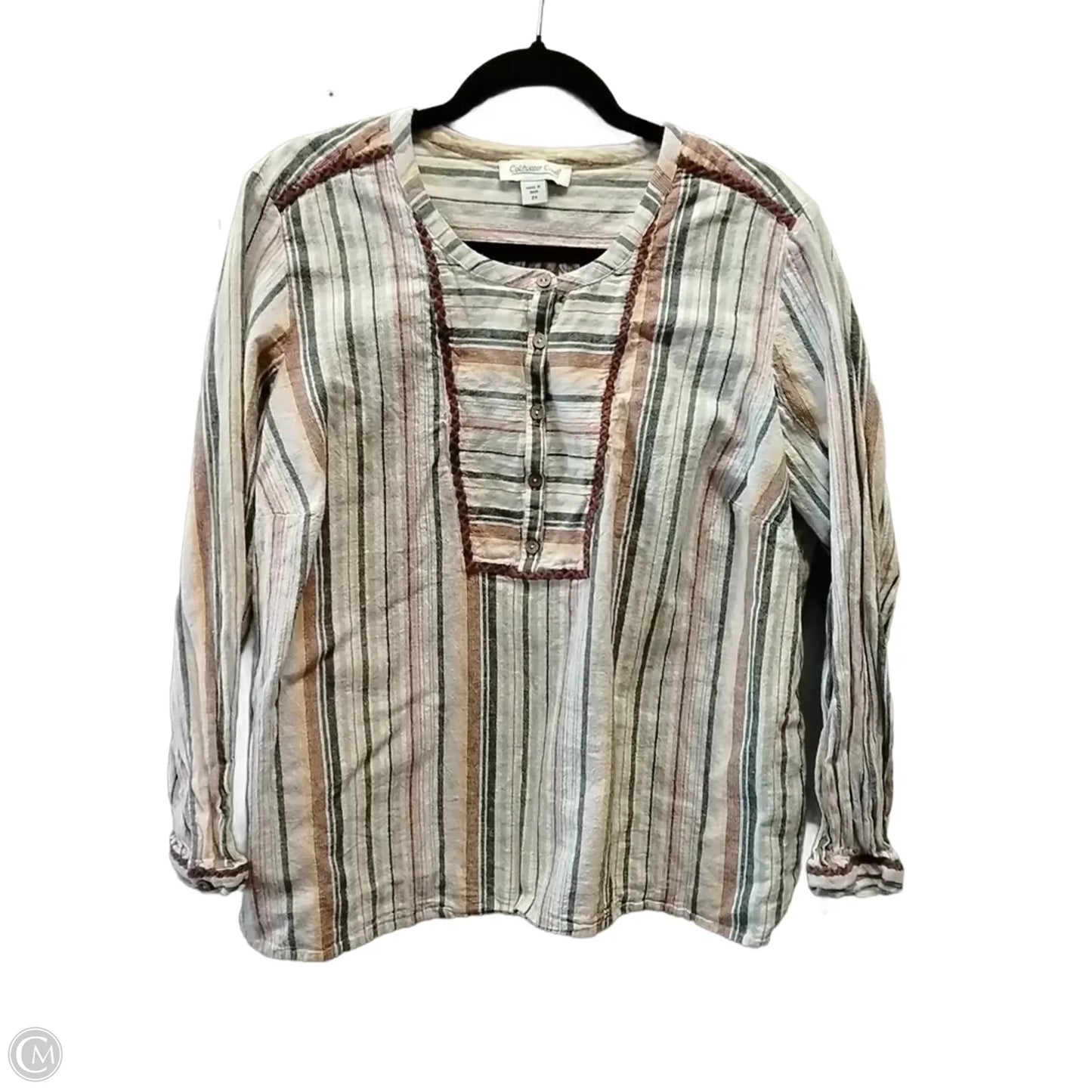 Top Long Sleeve By Coldwater Creek In Striped Pattern, Size: 2x