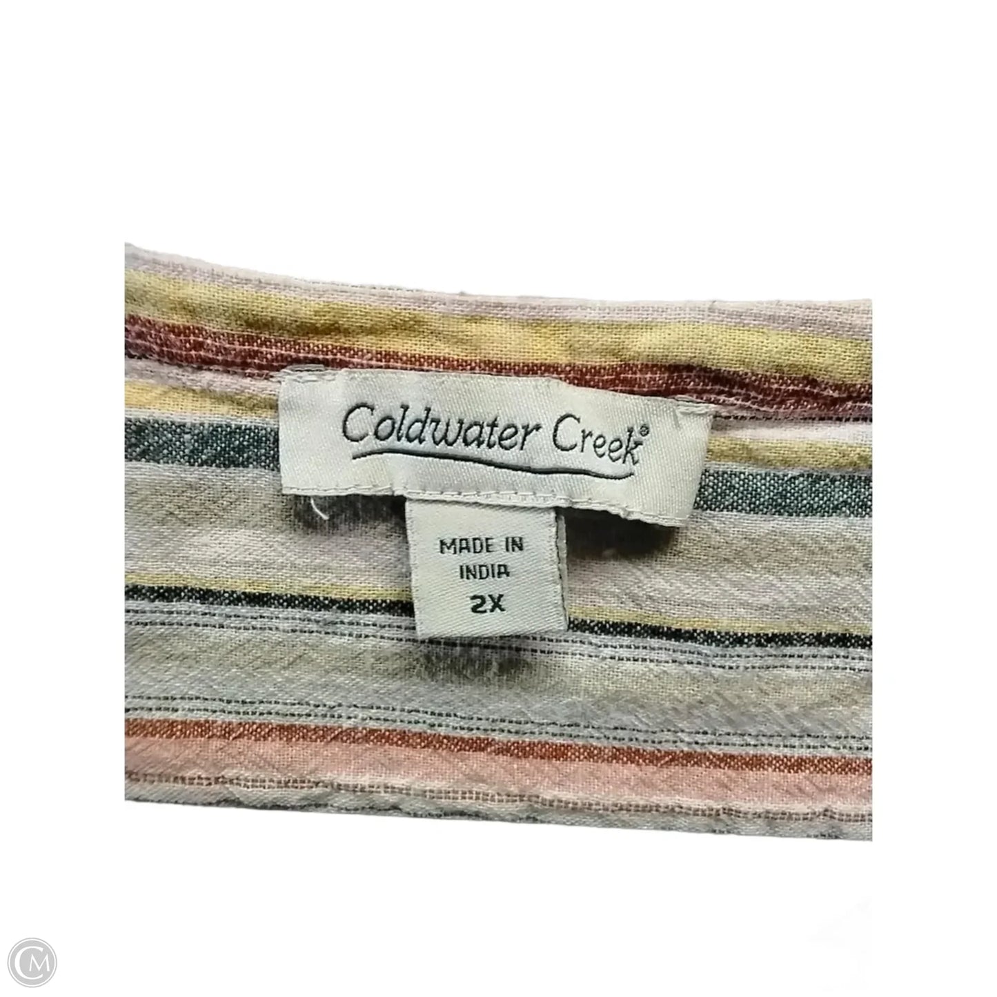 Top Long Sleeve By Coldwater Creek In Striped Pattern, Size: 2x