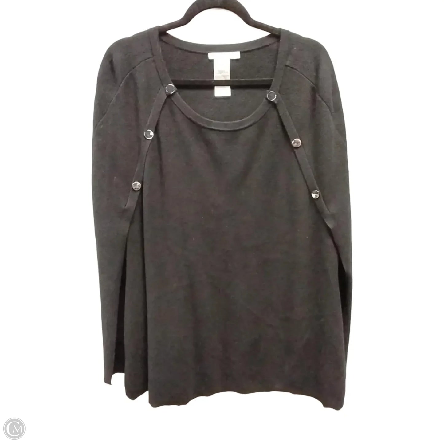 Poncho By Chicos In Black, Size: Xl