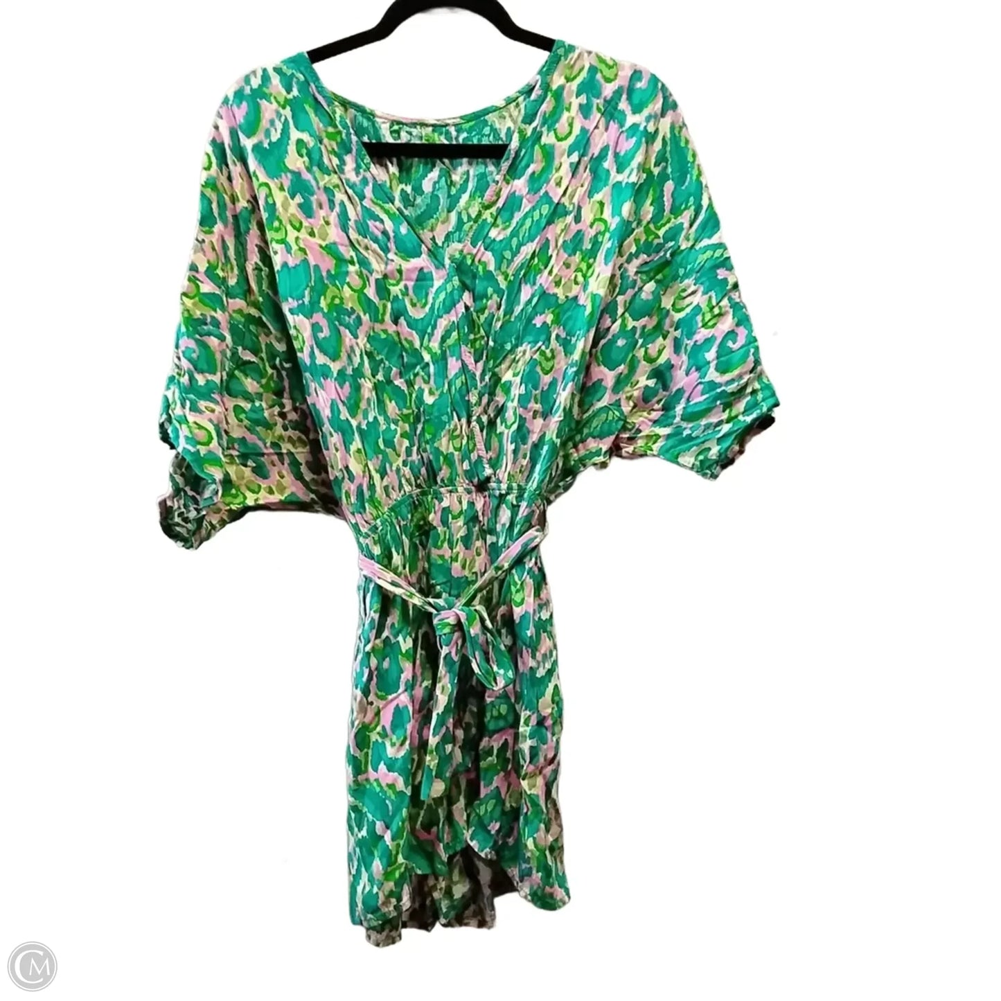 Shortalls By Clothes Mentor In Green & Pink, Size: M