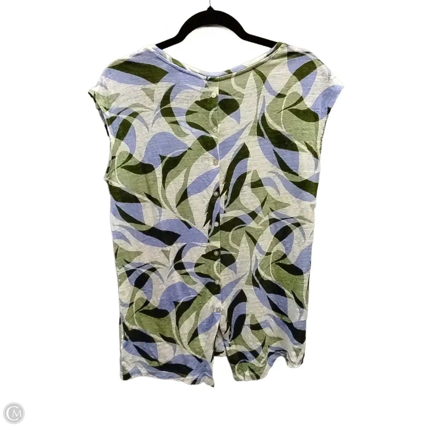 Blouse Short Sleeve By Nicole Miller In Floral Print, Size: M