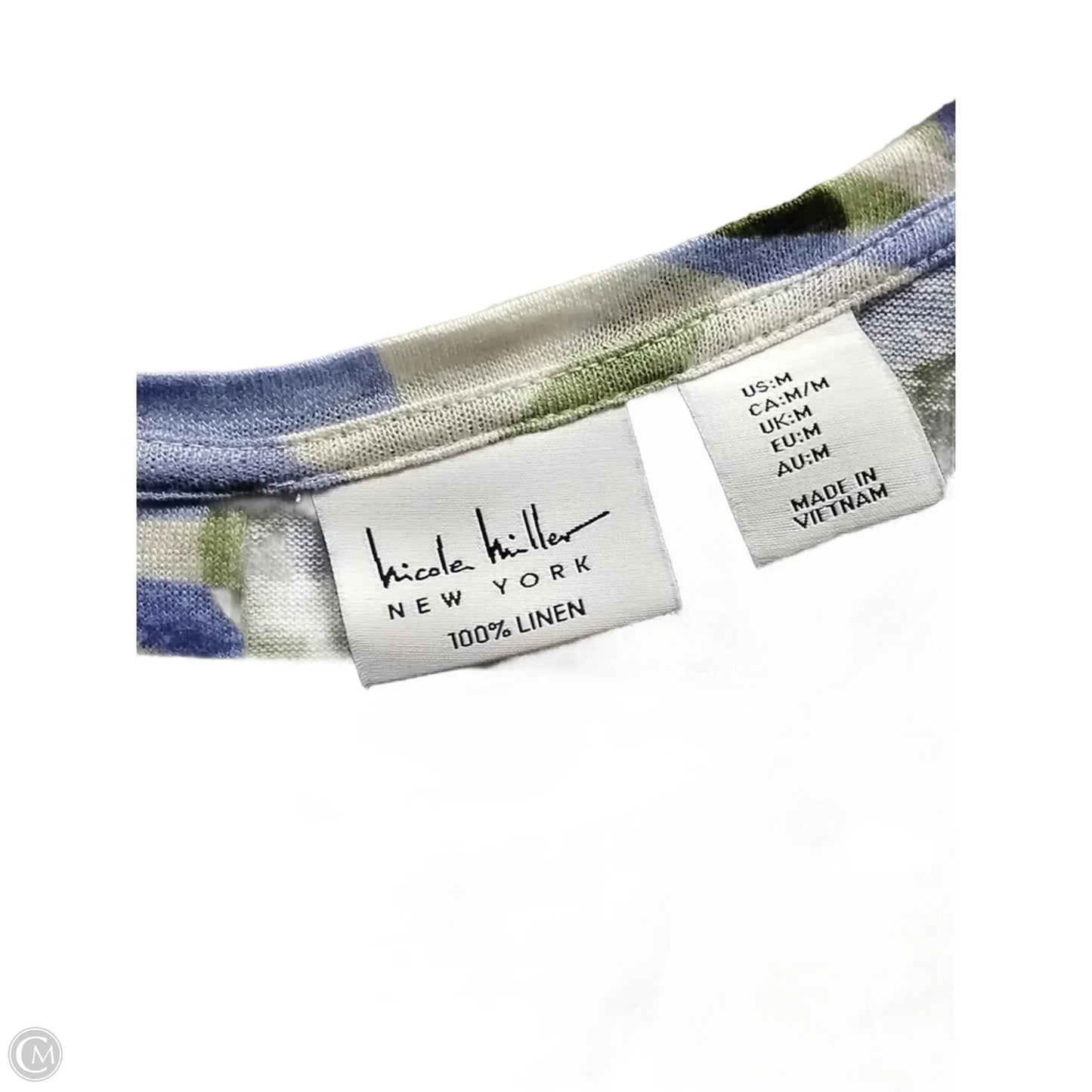 Blouse Short Sleeve By Nicole Miller In Floral Print, Size: M