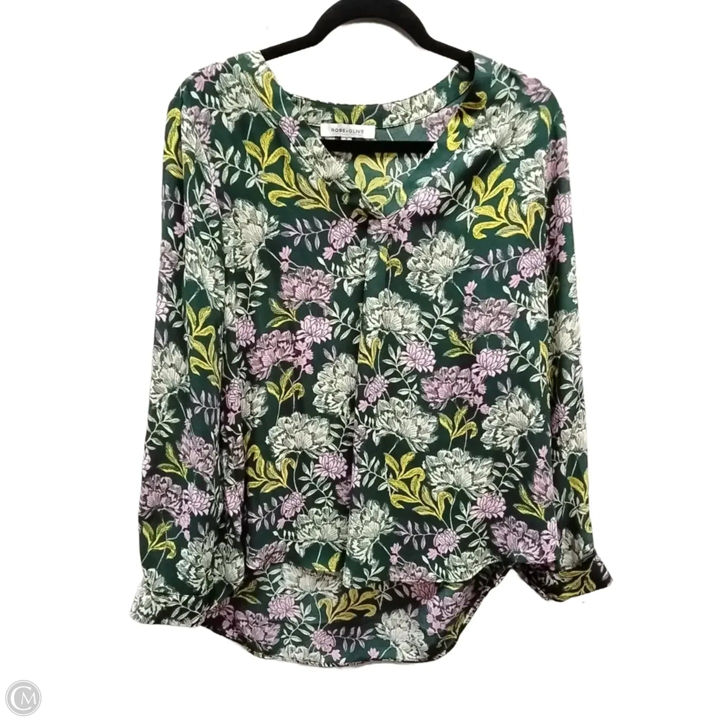 Blouse Long Sleeve By Rose And Olive In Floral Print, Size: M