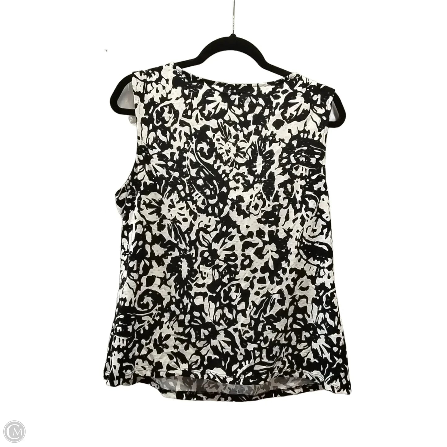 Top Sleeveless By Dressbarn In Black & White, Size: Xl