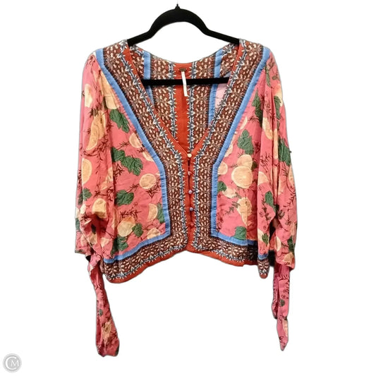 Blouse Long Sleeve By Free People In Multi-colored, Size: S
