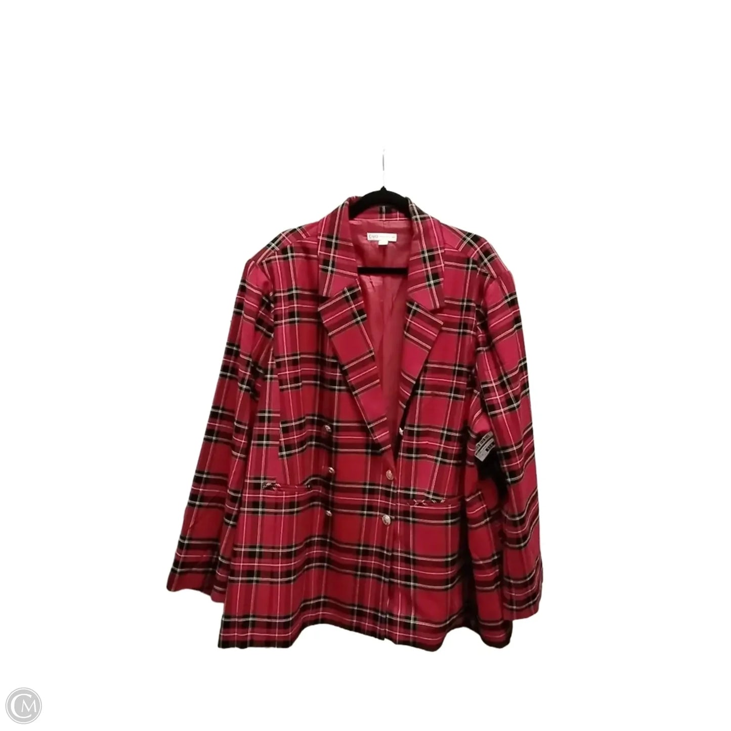 Blazer By Cato In Checkered Pattern, Size: 3x