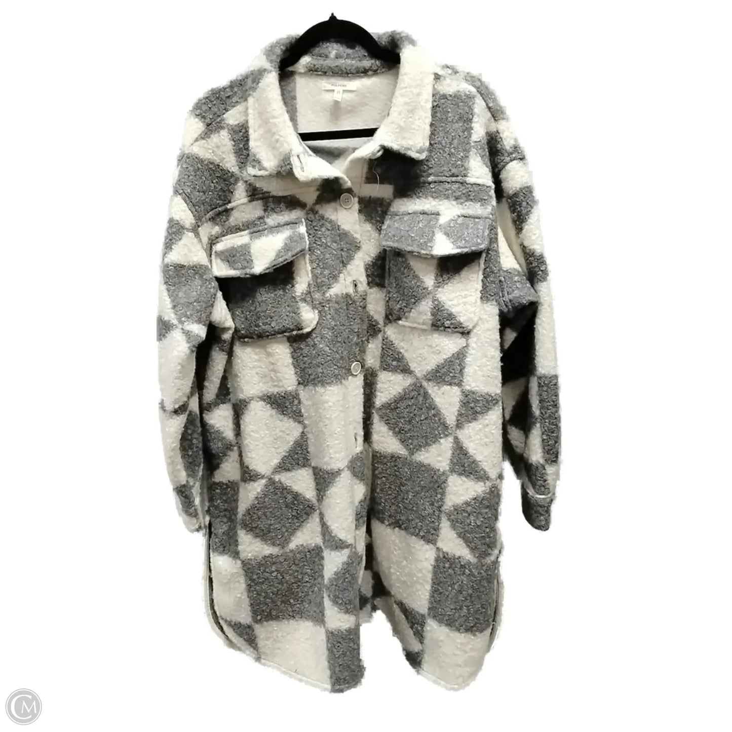 Coat Faux Fur & Sherpa By Angashion In Grey, Size: Xxl