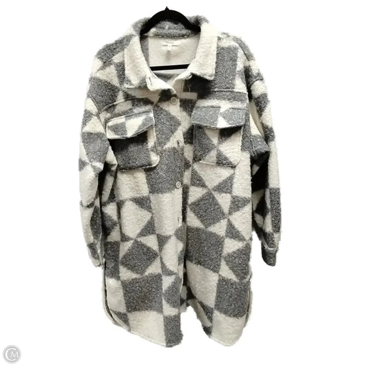 Coat Faux Fur & Sherpa By Angashion In Grey, Size: Xxl