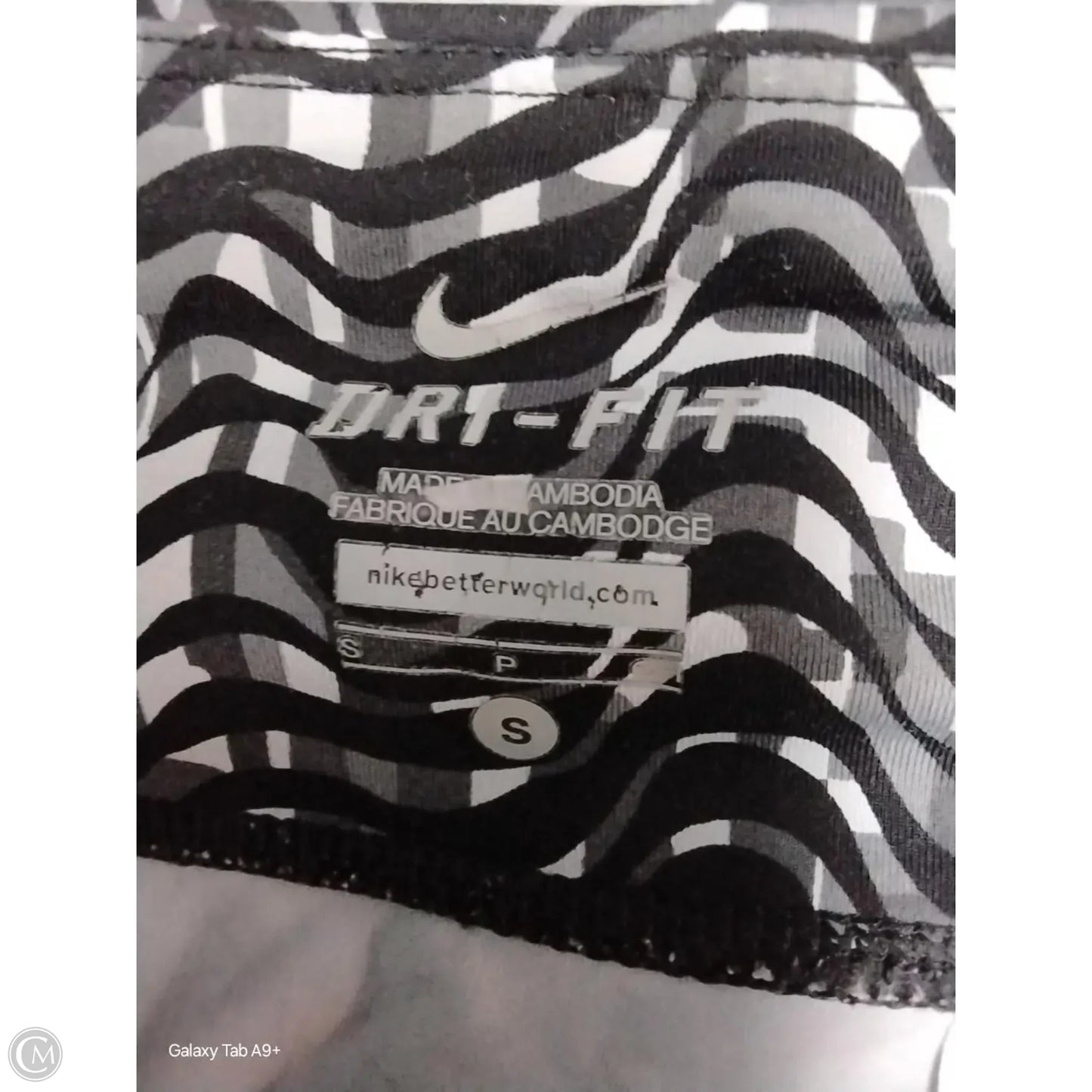 Athletic Leggings By Nike Apparel In Black & Grey, Size: S