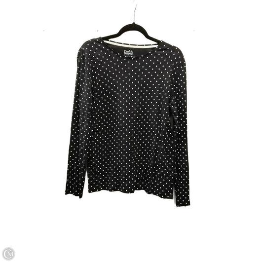 Top Long Sleeve Basic By Croft And Barrow In Polkadot Pattern, Size: L