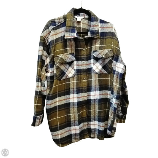 Jacket Shirt By Natural Reflections In Plaid Pattern, Size: 1x