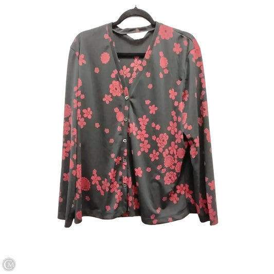 Top Long Sleeve By Outfit Jpr In Black & Red, Size: 2x