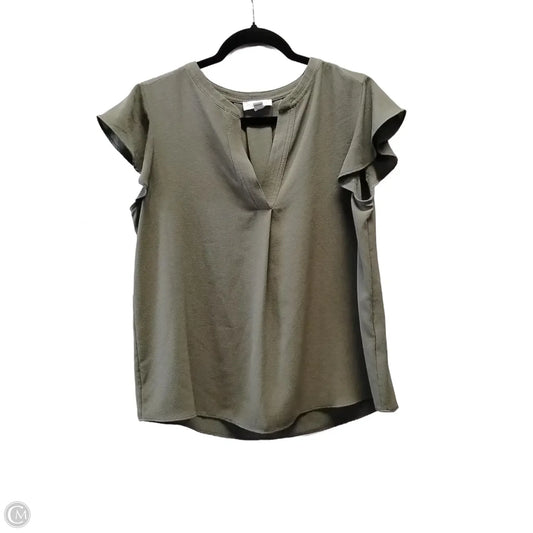 Blouse Short Sleeve By Calvin Klein In Green, Size: L