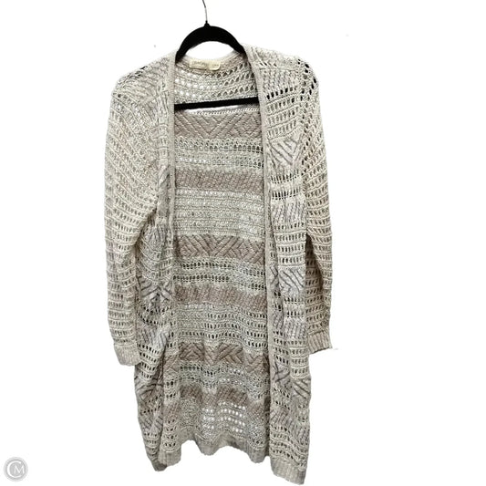 Sweater Cardigan By Faded Glory In Cream & Tan, Size: L