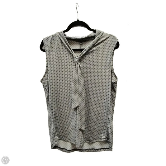 Blouse Short Sleeve By Adrianna Papell In Black & White, Size: L