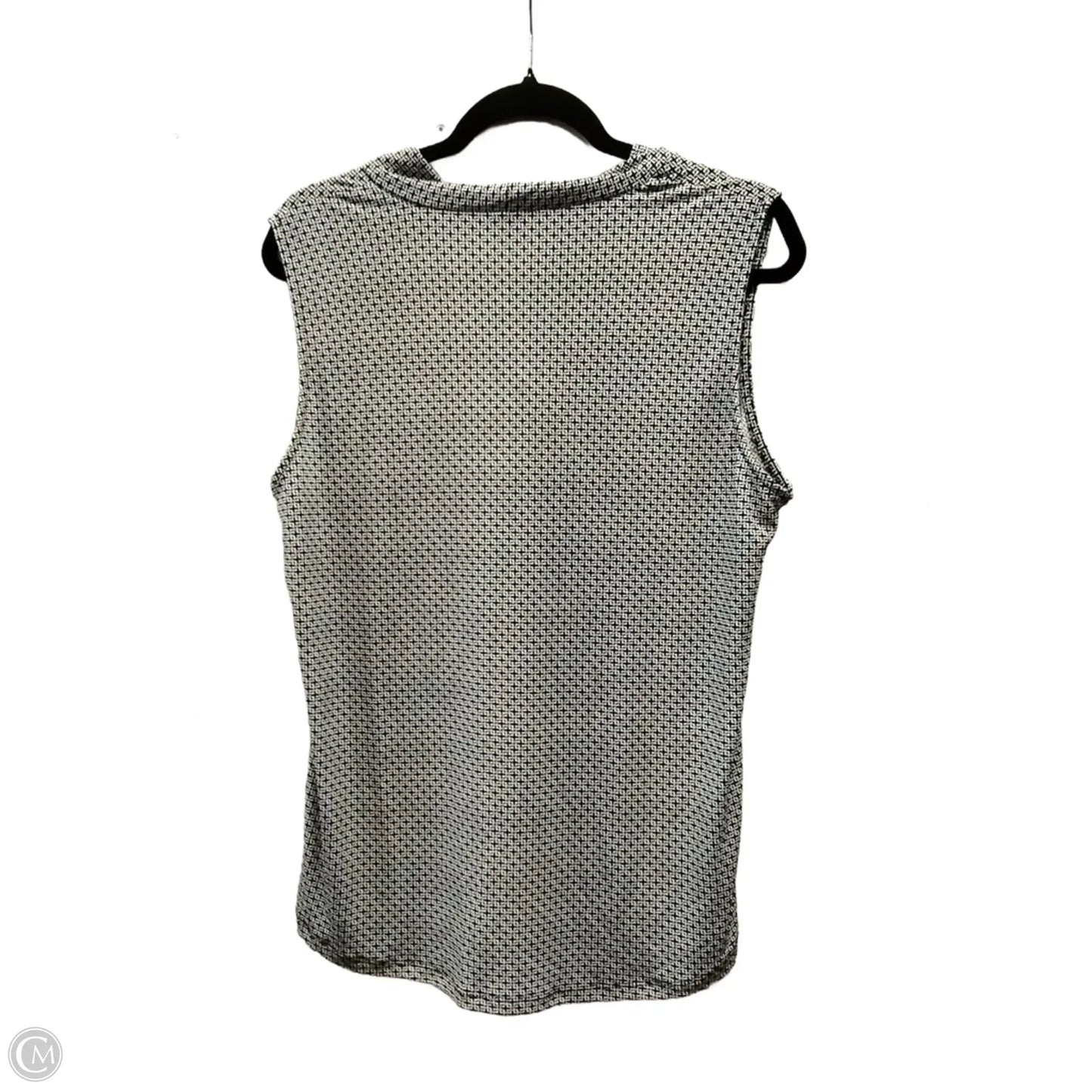 Blouse Short Sleeve By Adrianna Papell In Black & White, Size: L