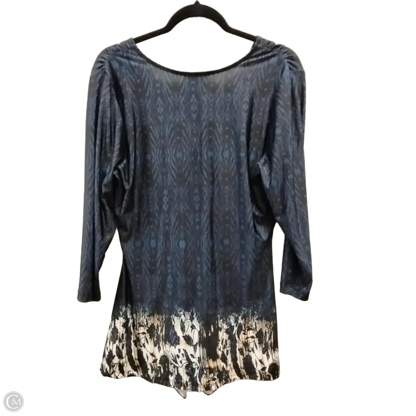 Blouse Long Sleeve By Venus In Navy, Size: L