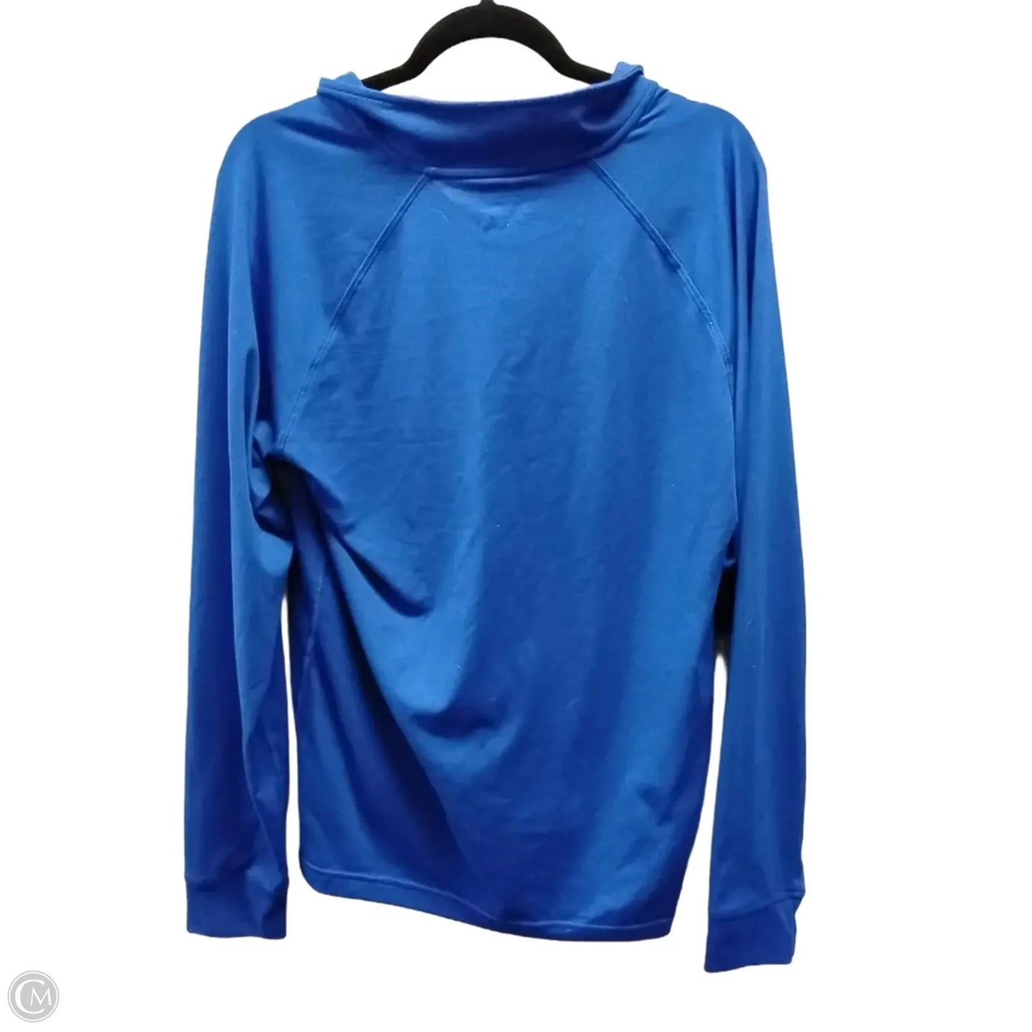 Athletic Top Long Sleeve Collar By Under Armour In Blue, Size: M