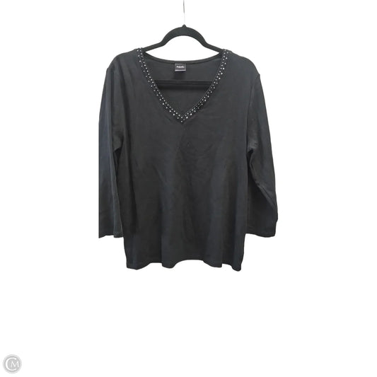 Top Long Sleeve Basic By Rafaella In Black, Size: L