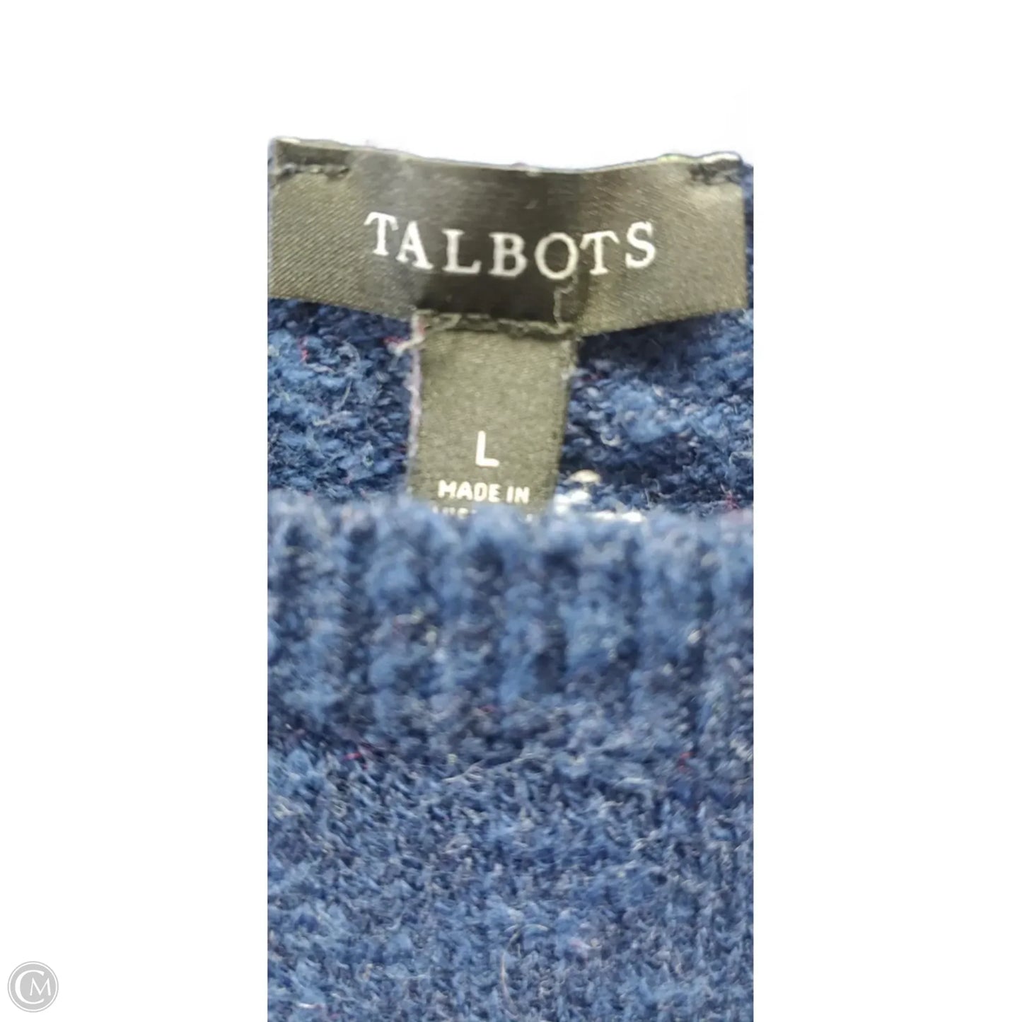 Sweater By Talbots In Blue & Red & White, Size: L