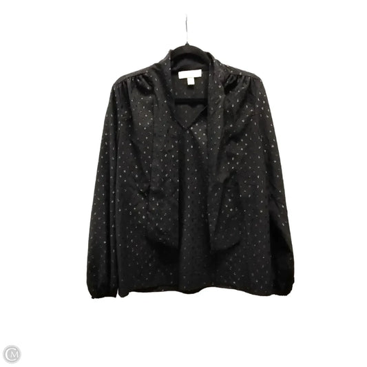 Blouse Long Sleeve By Michael By Michael Kors In Black, Size: M