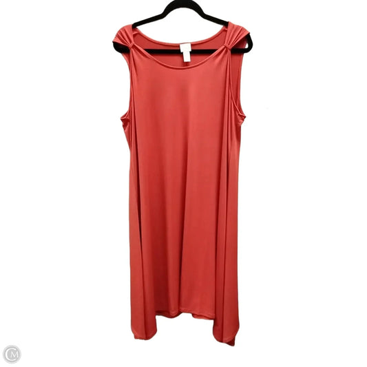 Dress Casual Midi By Chicos In Orange, Size: Xlp
