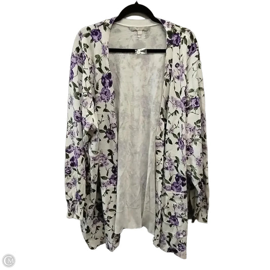 Shawl By Woman Within In Purple & White, Size: 4