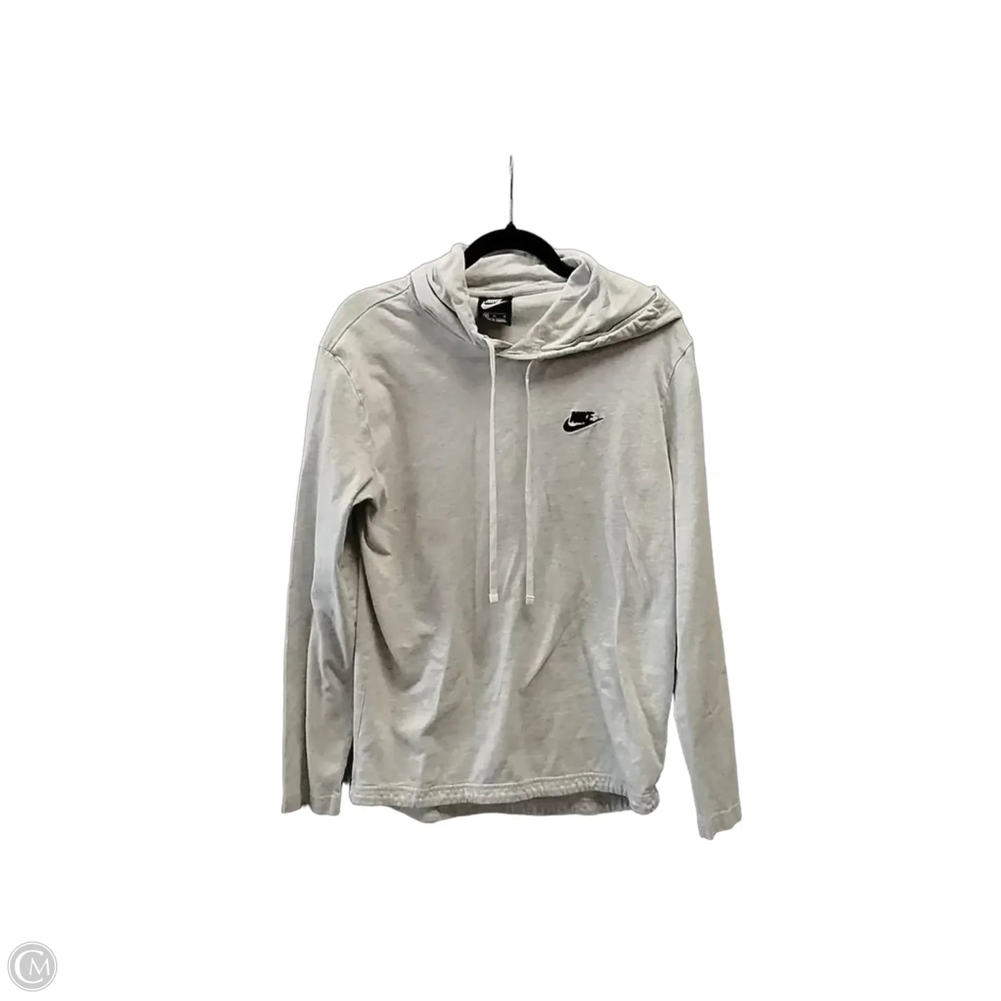Athletic Sweatshirt Hoodie By Nike Apparel In Grey, Size: M