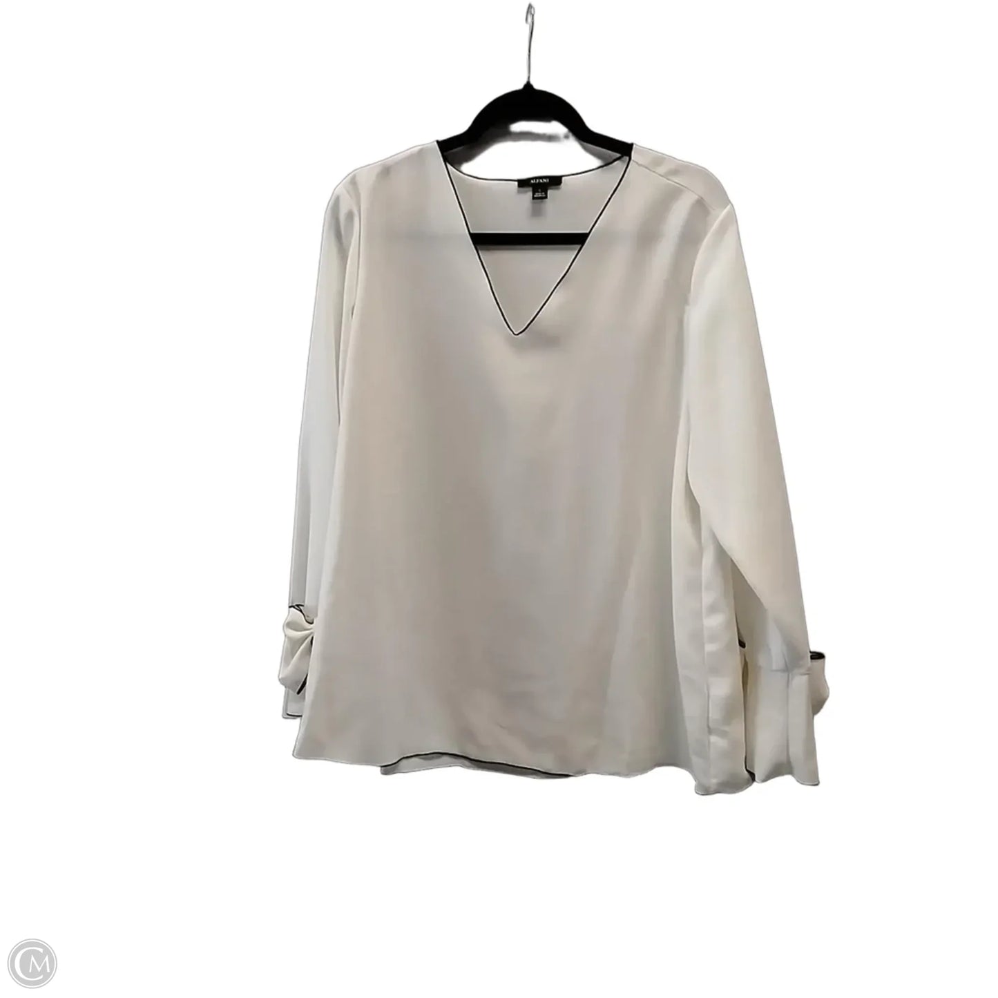 Blouse Long Sleeve By Alfani In Cream, Size: L