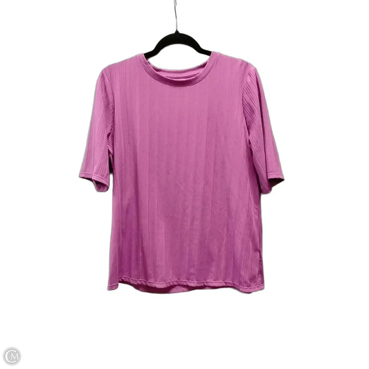 Top Short Sleeve Basic By Nine West Apparel In Purple, Size: L