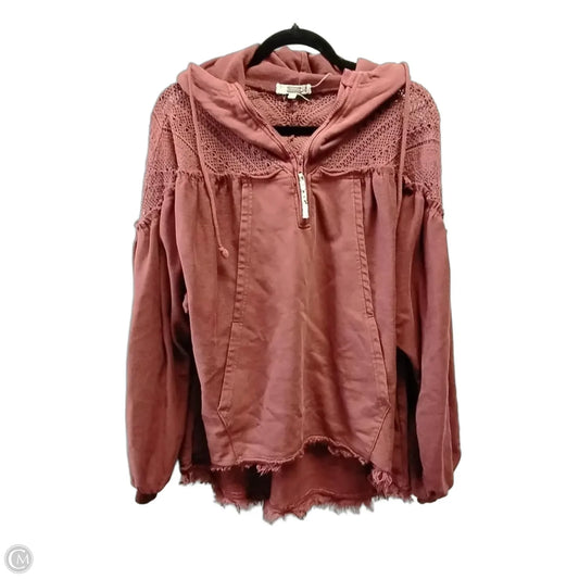 Sweatshirt Hoodie By Gimmicks In Copper, Size: L