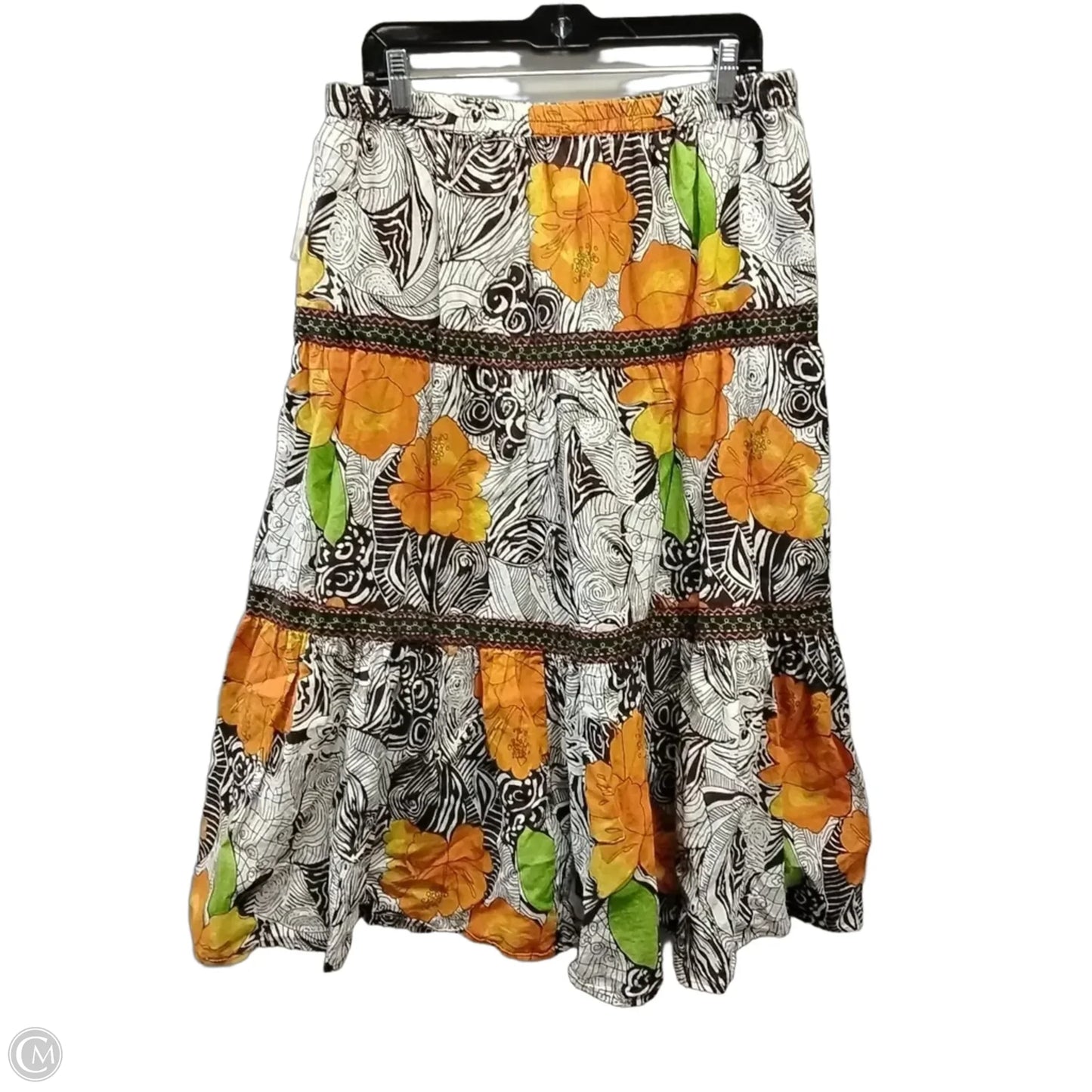 Skirt Maxi By Choices In Brown & White, Size: 10