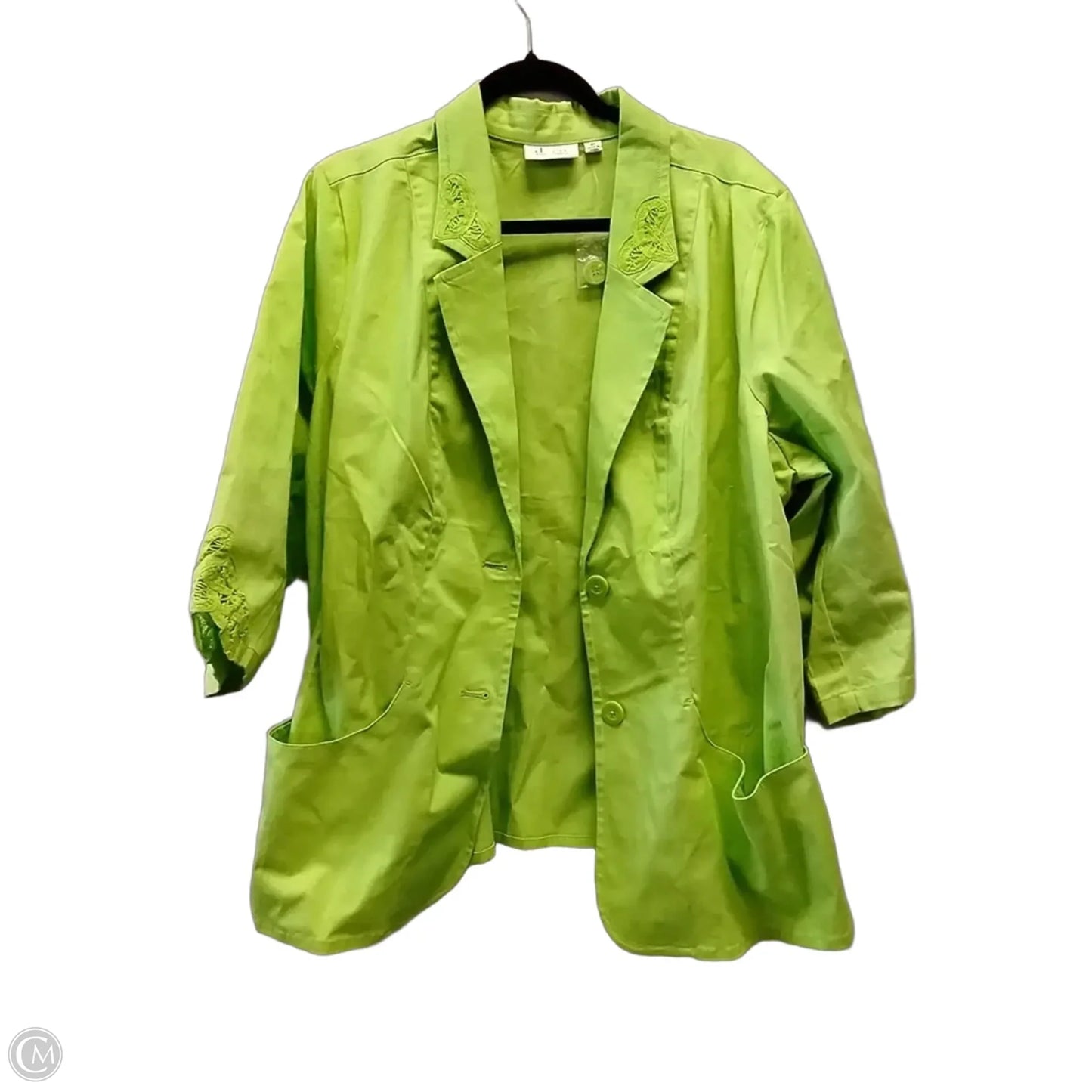 Blazer By Denim And Company In Green, Size: 2x