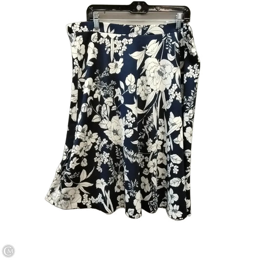 Skirt Midi By Roz And Ali In Blue, Size: 1x