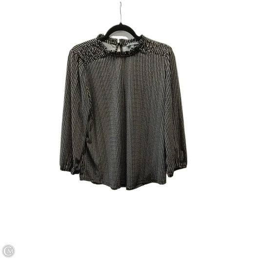 Blouse Long Sleeve By Adrianna Papell In Polkadot Pattern, Size: L