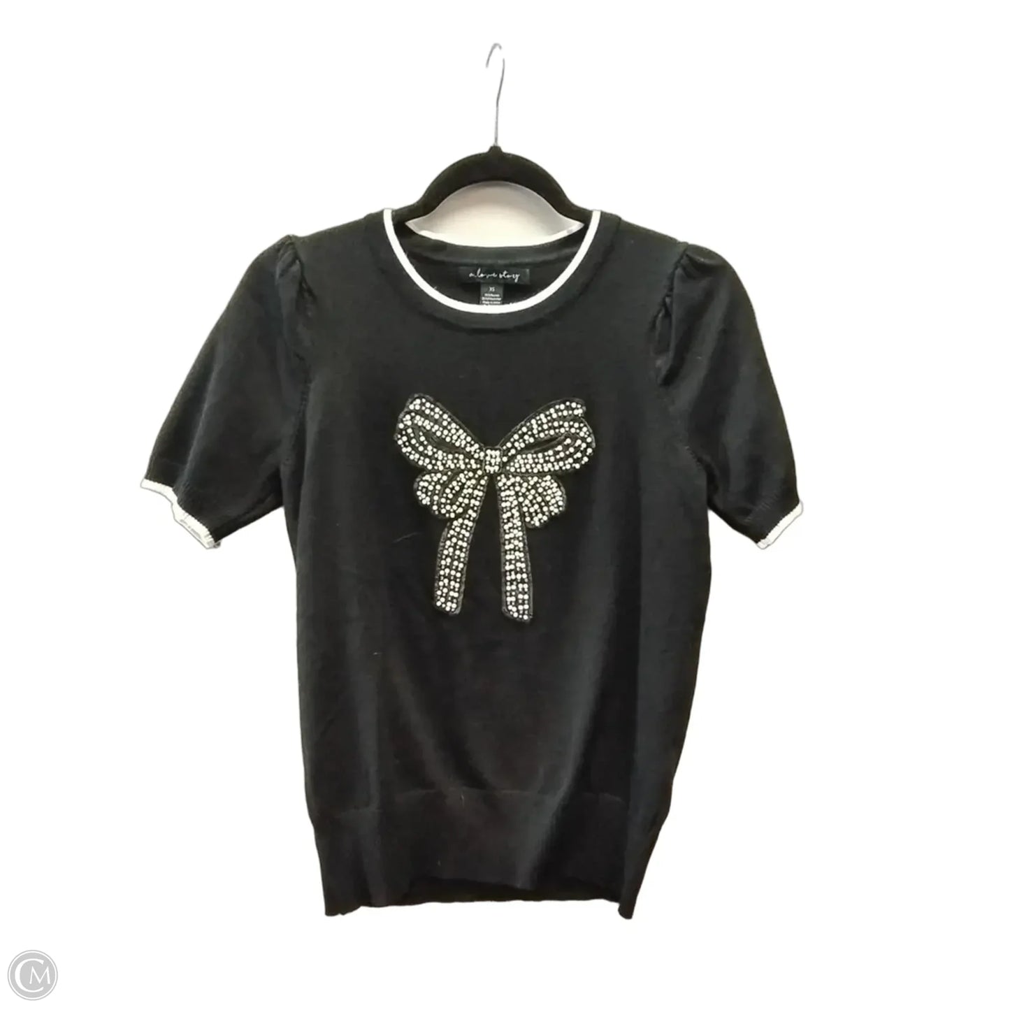 Sweater Short Sleeve By A Love Story In Black, Size: Xs