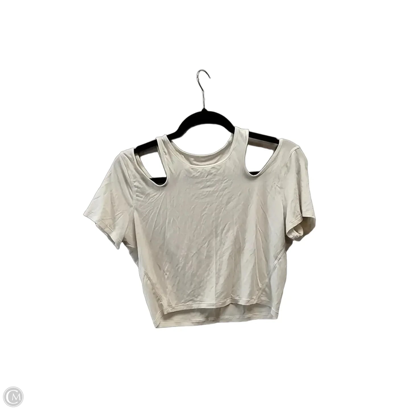 Athletic Top Short Sleeve By Lululemon In Ivory, Size: L